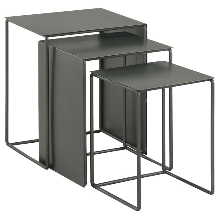 Imez 3-piece Rectangular Metal Nesting Table Grey image