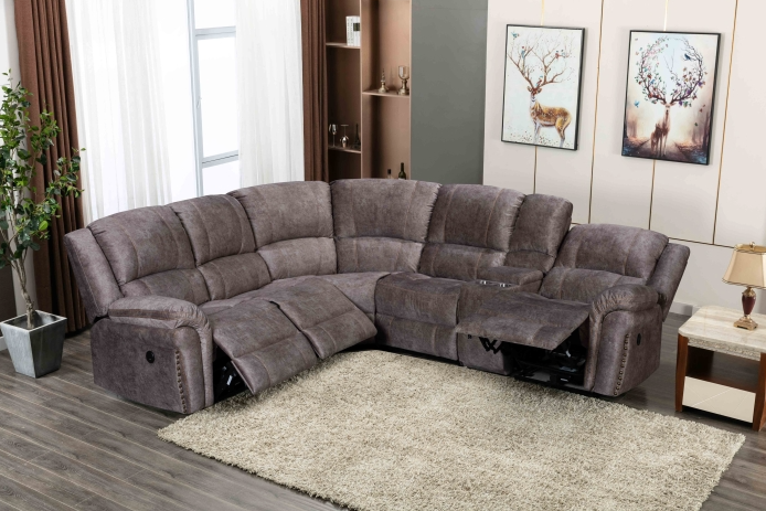 Christi Velvet Reclining Sectional w/USB