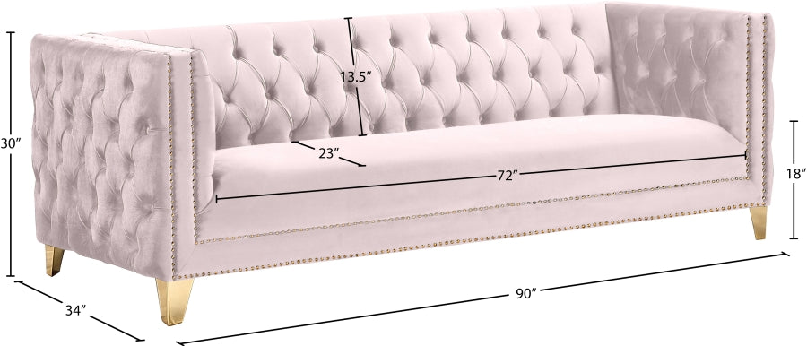 Michelle Pink Velvet Sofa