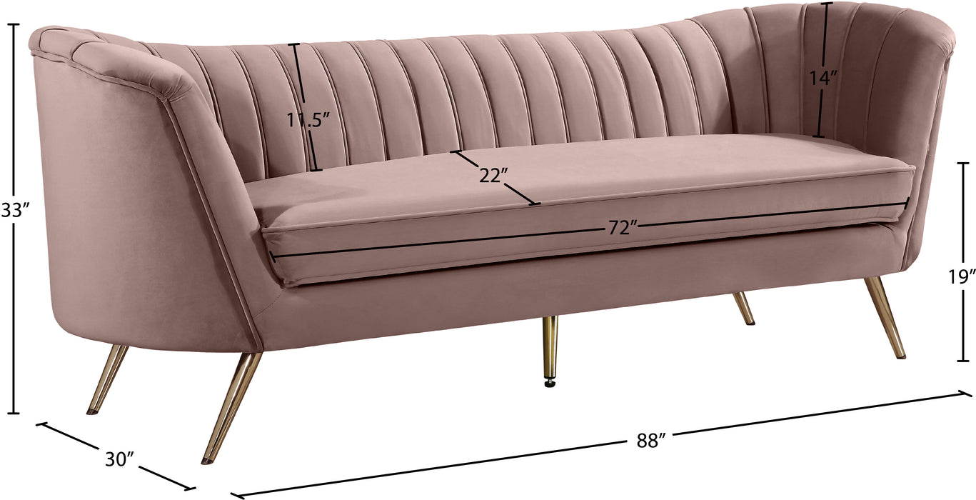 Margo Pink Velvet Sofa