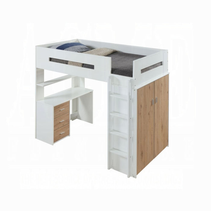 Neptune Twin Loft Bed w/Desk & Wardrobe