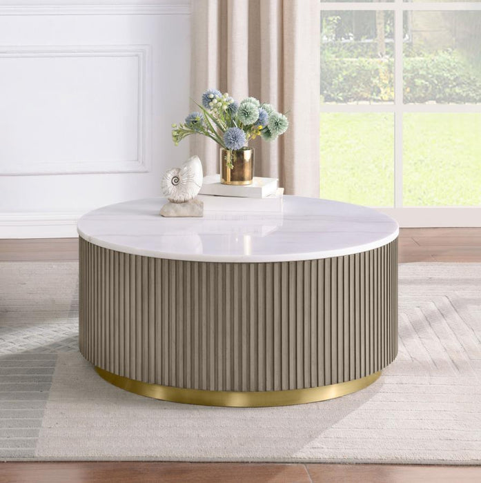 Bryne Round Marble Top Coffee Table