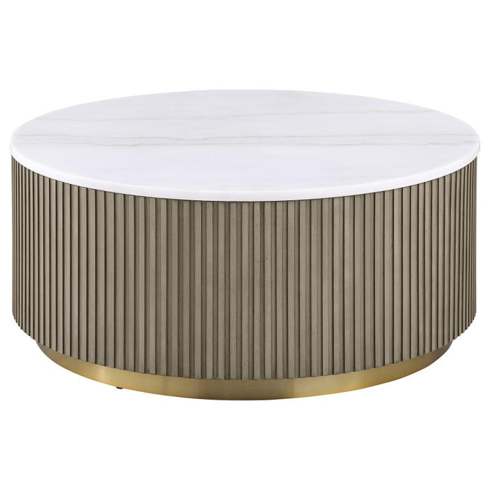 Bryne Round Marble Top Coffee Table