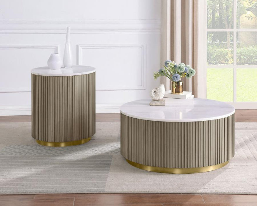 Bryne Round Marble Top Coffee Table
