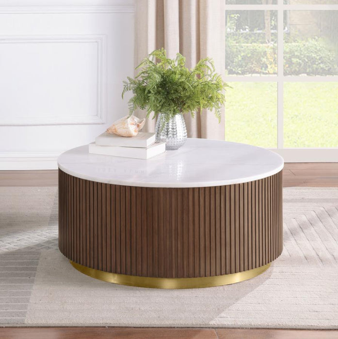 Bryne Round Marble Top Coffee Table