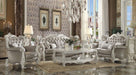 Versailles Vintage Gray PU & Bone White Sofa w/7 Pillows image