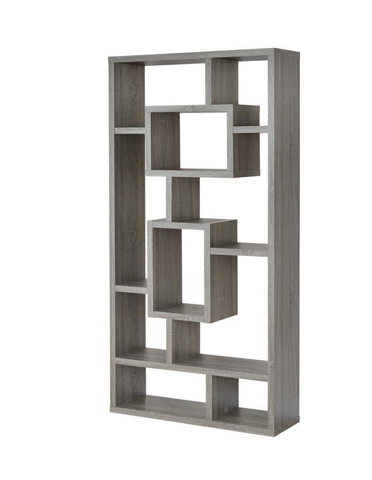 Corey 71-inch 8-shelf Bookcase Weathered Grey