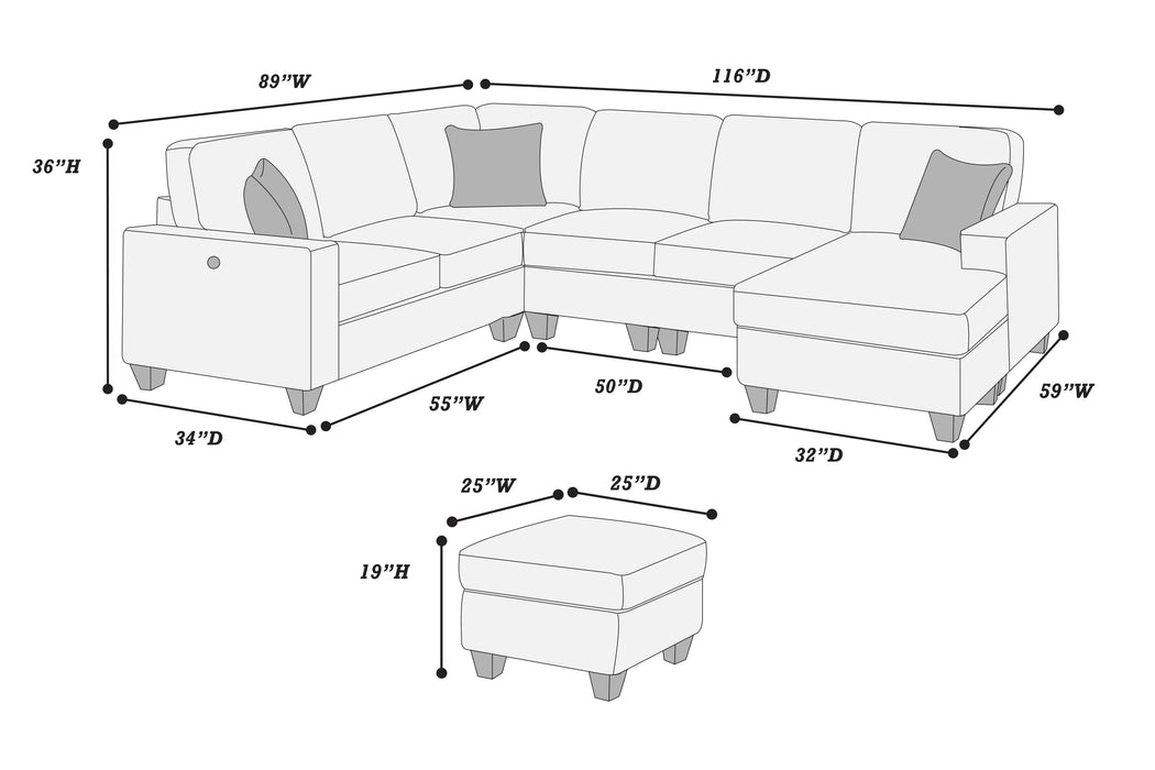 Crosley Sectional w/Ottoman