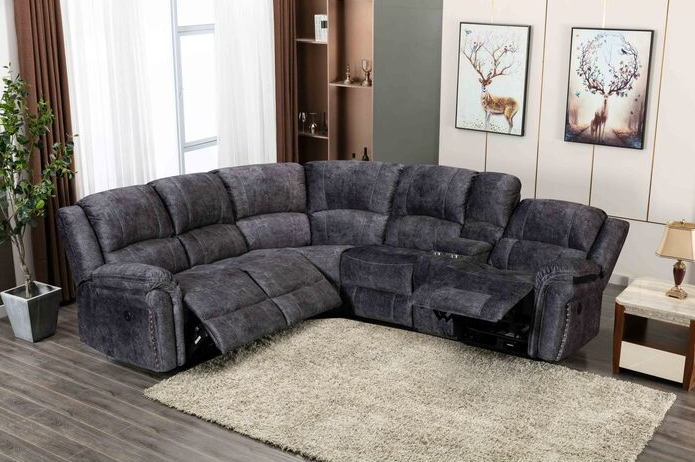 Christi Velvet Reclining Sectional w/USB