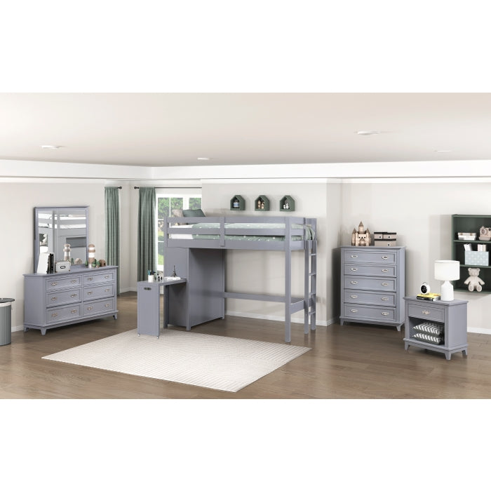 Ally Twin/Full Bunk Bed With Chest and Hidden Desk