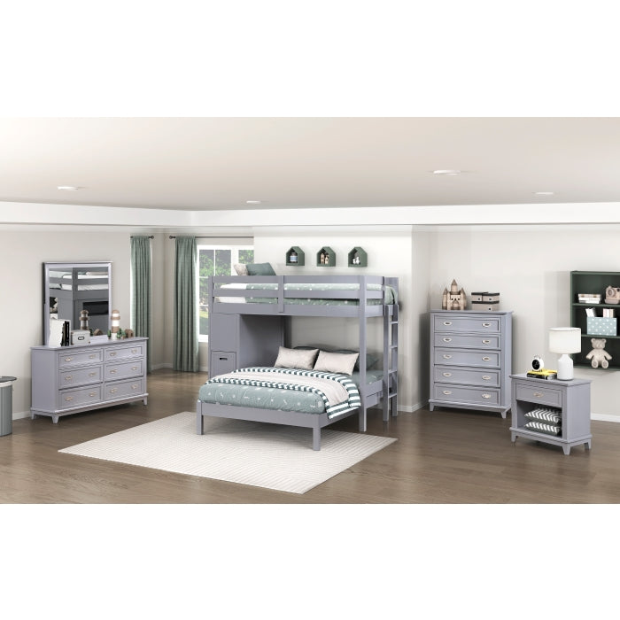 Ally Twin/Full Bunk Bed With Chest and Hidden Desk