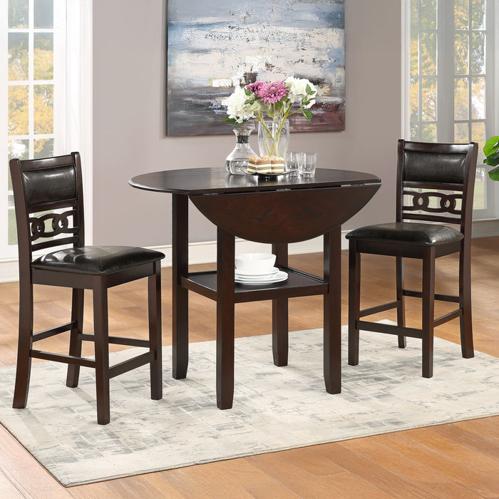 Gia Drop Down 3pc Counter Height Dining Set