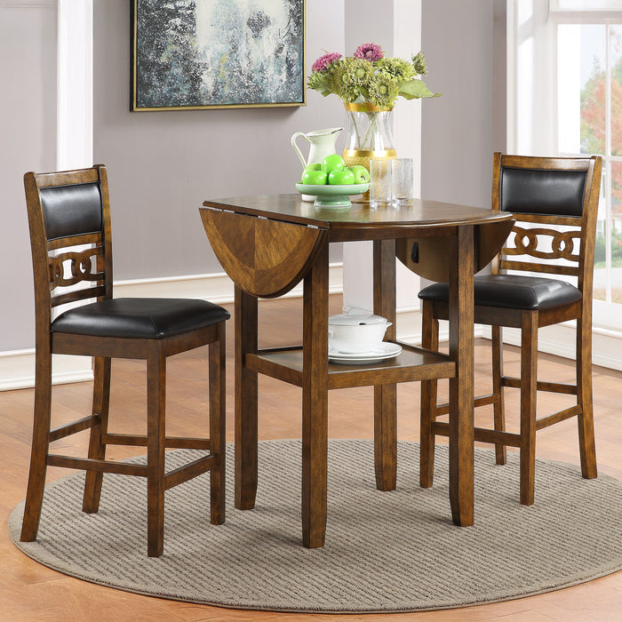 Gia Drop Down 3pc Counter Height Dining Set