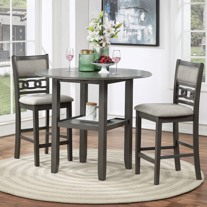 Gia Drop Down 3pc Counter Height Dining Set