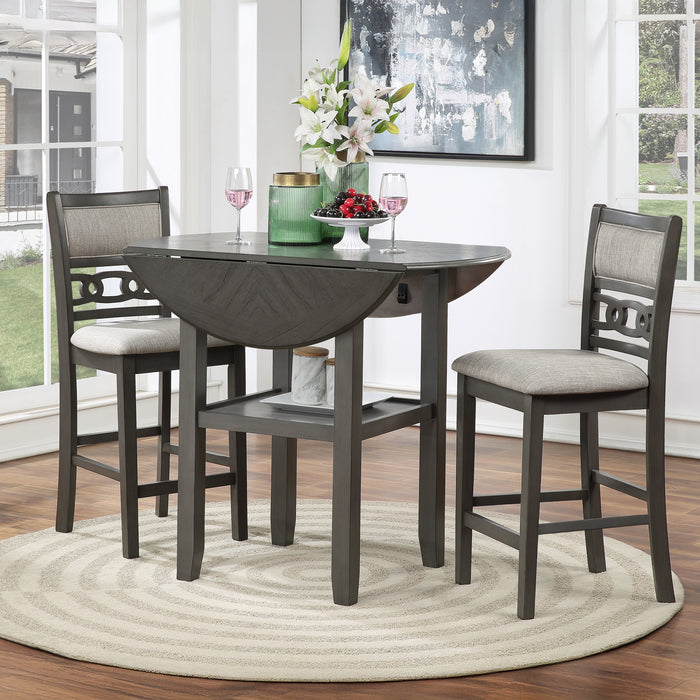 Gia Drop Down 3pc Counter Height Dining Set