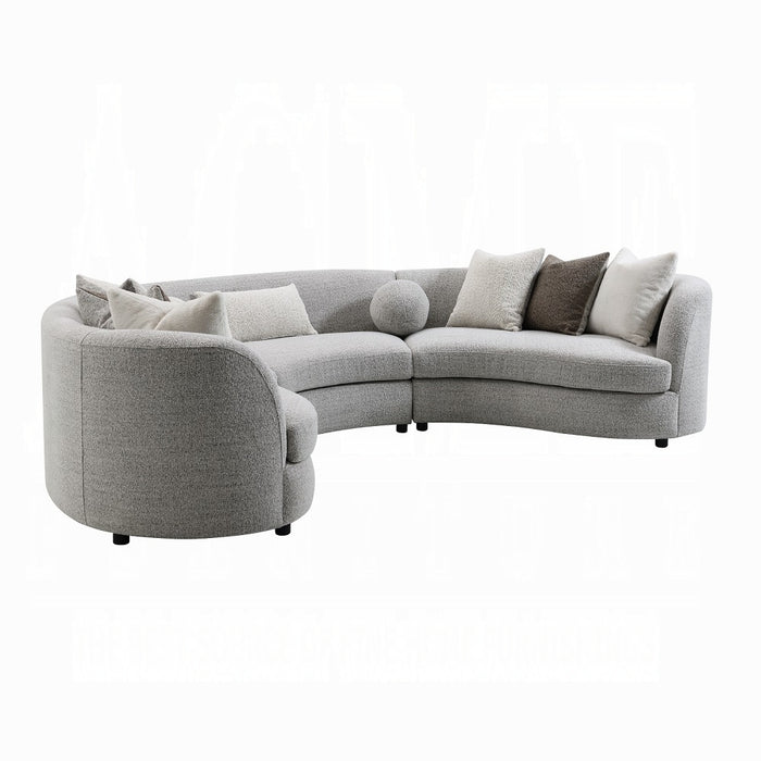 Ivy boucle curved sectional