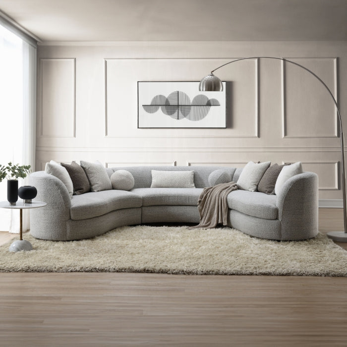Ivy boucle curved sectional