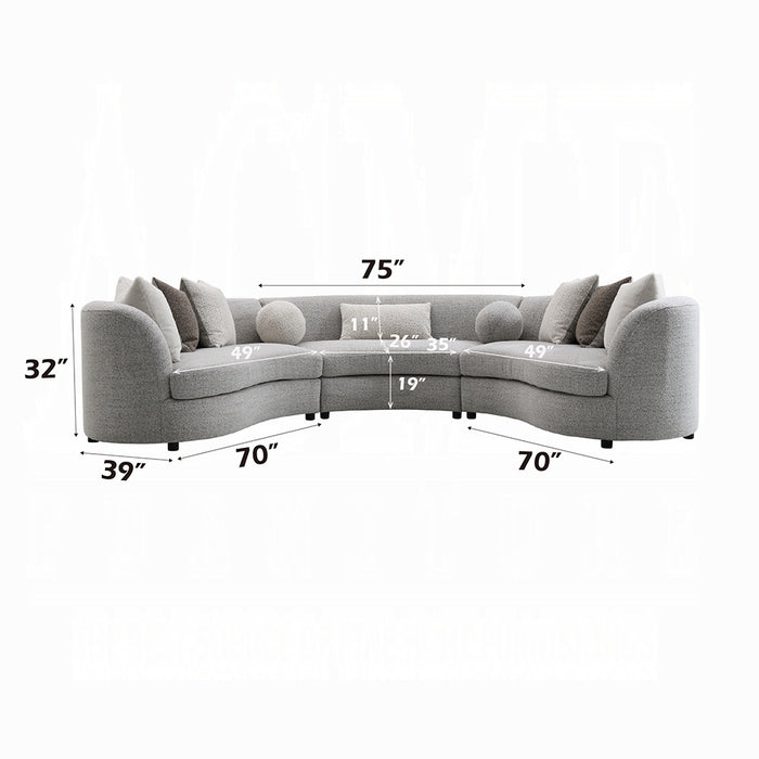 Ivy boucle curved sectional